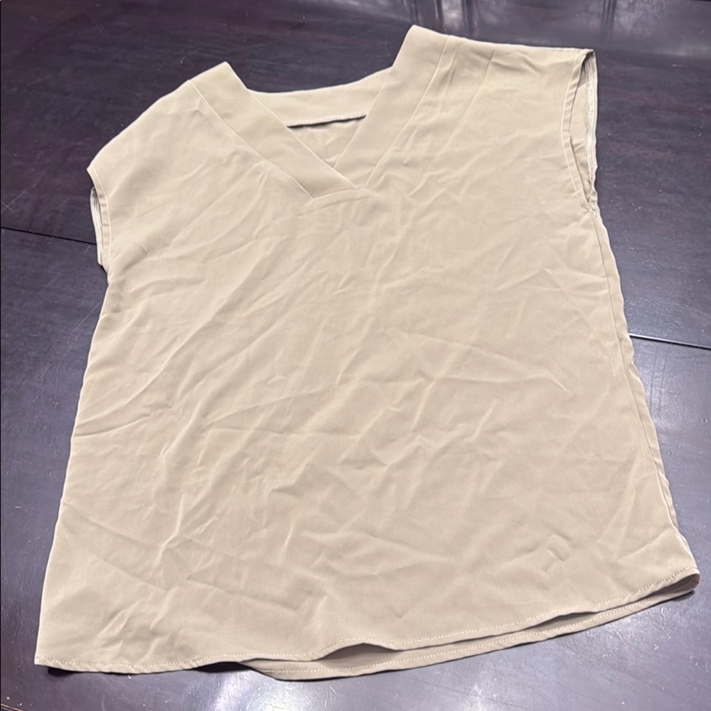 Women's Cream V-Neck Top